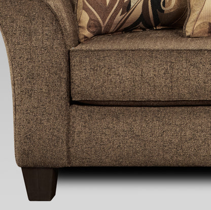 Camero Fabric Pillowback Loveseat - Brown