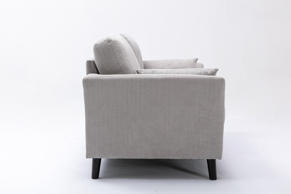 Damian Fabric Loveseat - Light Gray