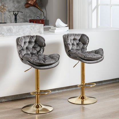 Float Swivel Bar Stools - Gray Set of 2