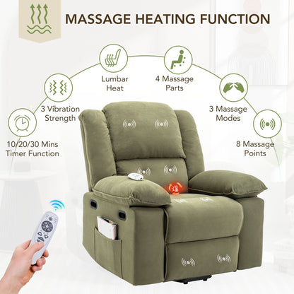 Euphoria Power Lift  Massage Recliner Chair - Green