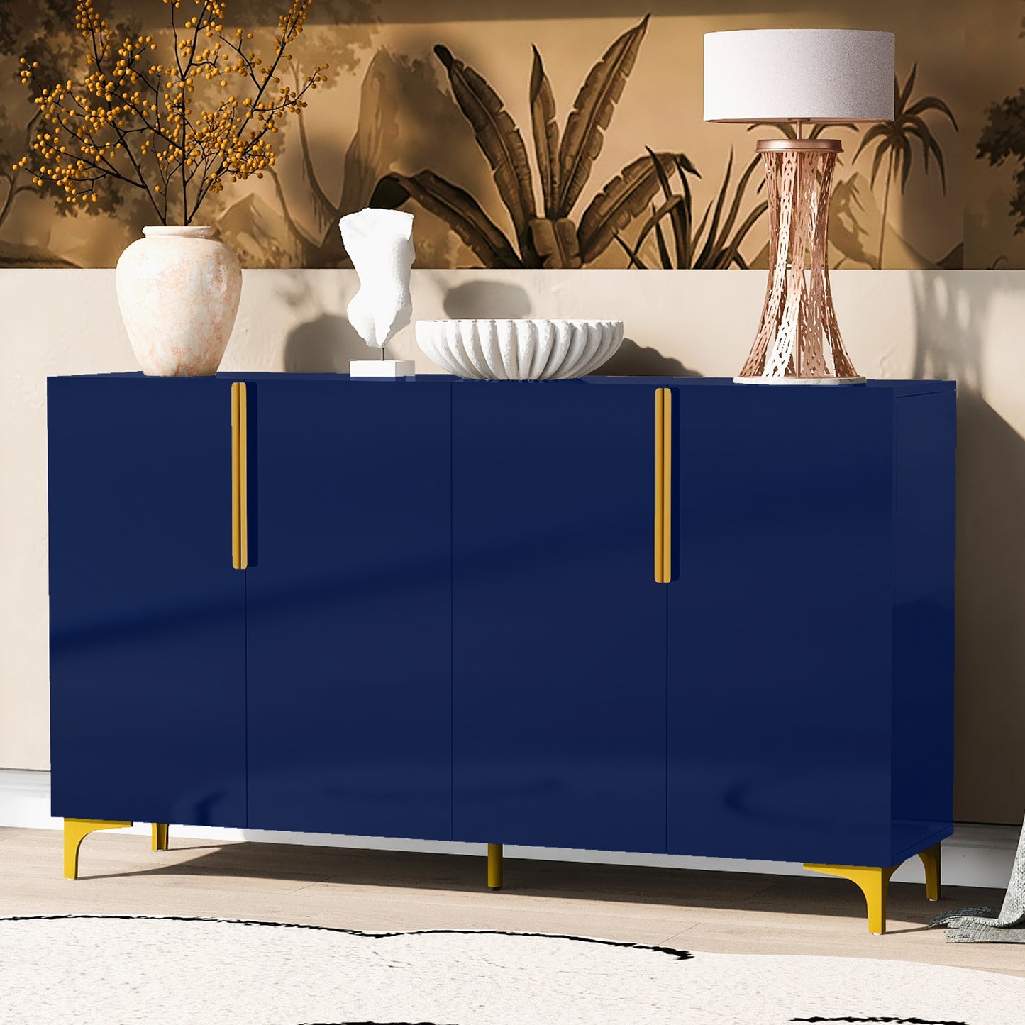 Jin Luxury Storage Cabinet - Navy Blue