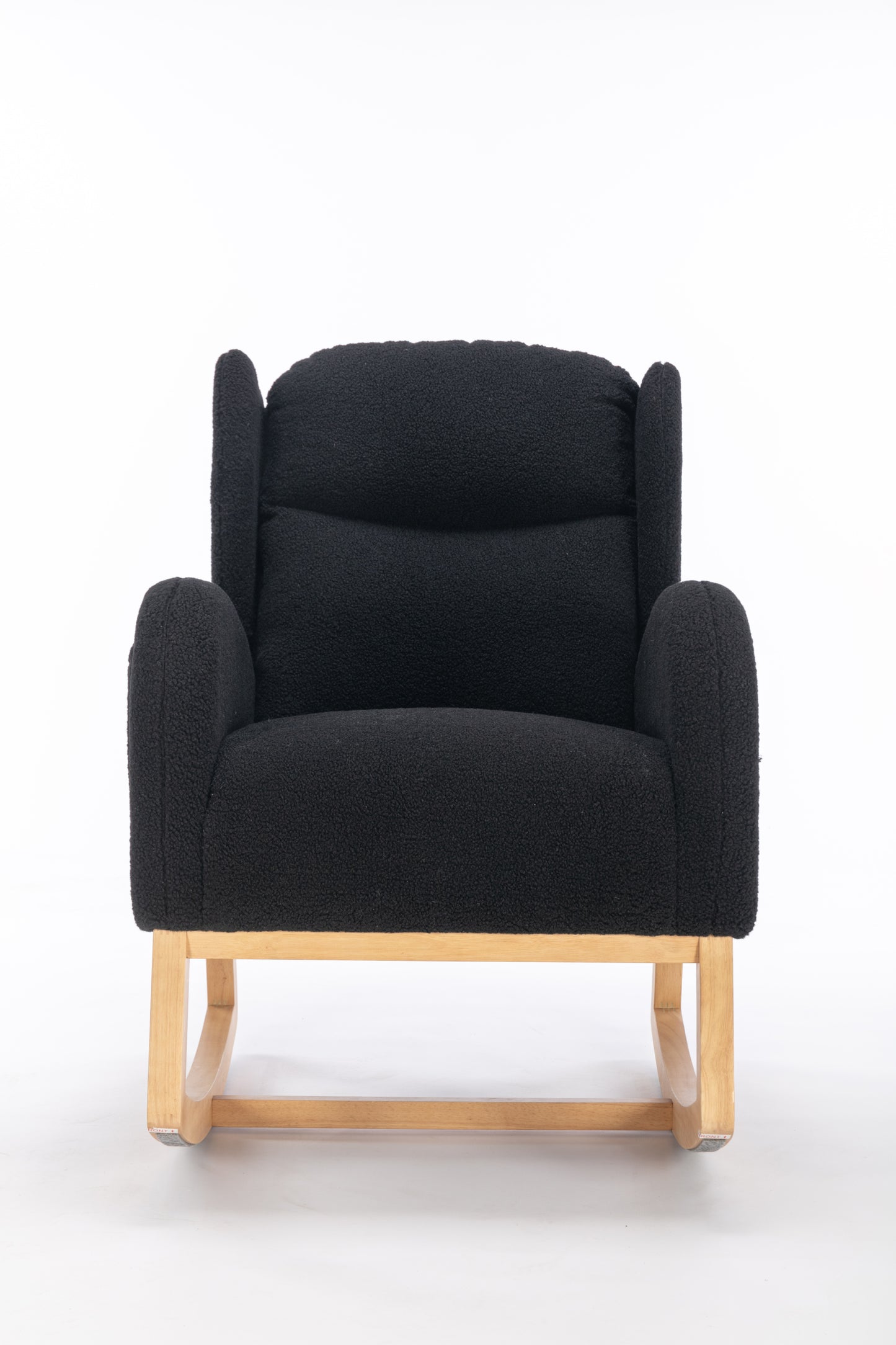 Nadia Teddy Fabric Rocking Chair - Black