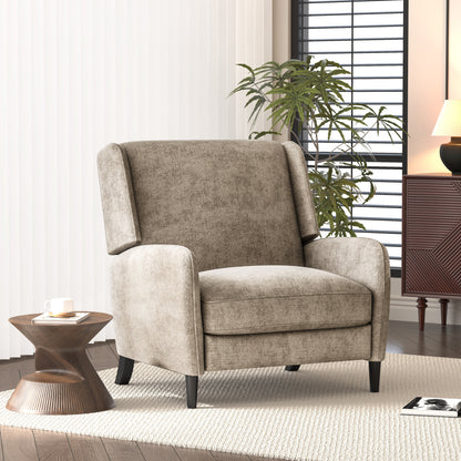 Albion Oversized Fabric Pushback Recliner - Beige