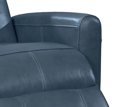 Snyder Electric Leather Recliner Chair with Gentle Lower Lumbar Massager - Blue