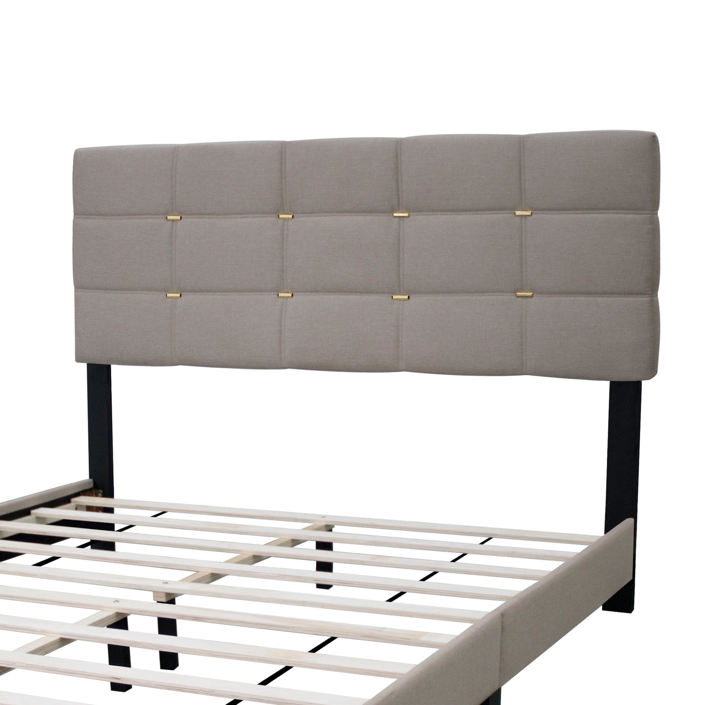 Javie Queen Size Platform Bed - Beige