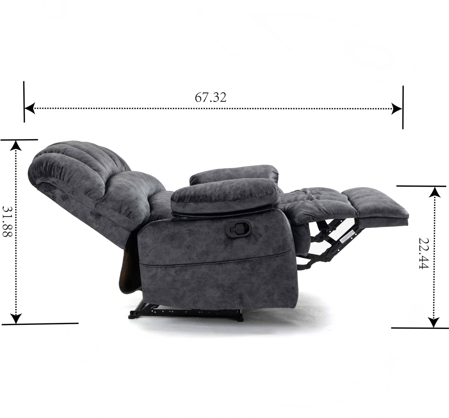 Thomson Large Fabric Recliner Chair - Gray