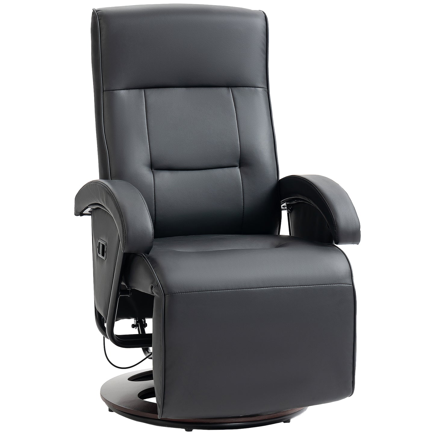 Alexia PU Recliner with Footrest - Black