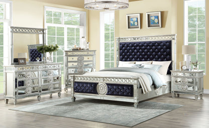 Arcer Queen Bed - Navy Blue