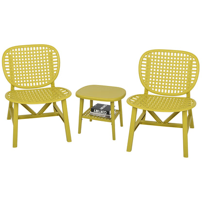 Toccara  3 Pc Retro Patio Table Chair Set - Yellow