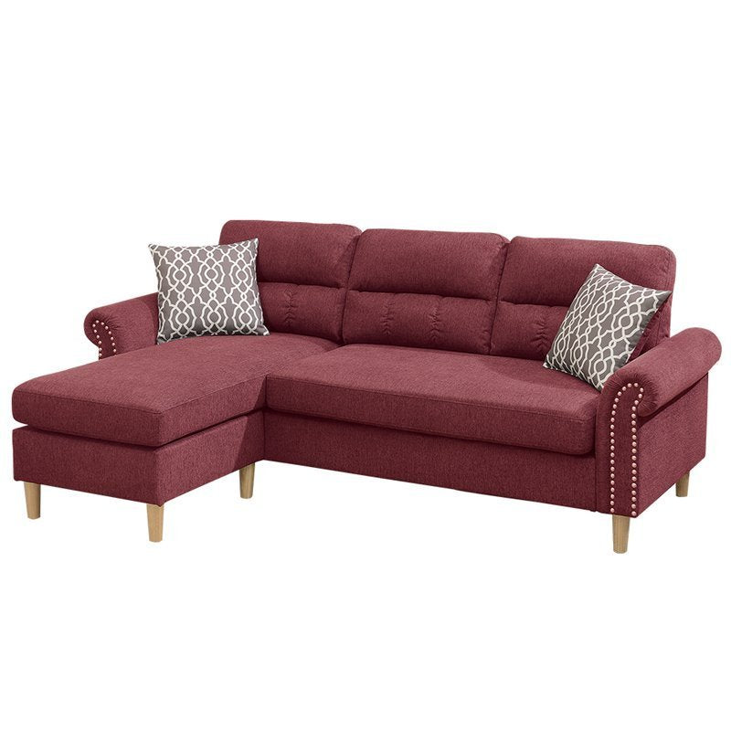 Esme Reversible Sectional Sofa Set  - Red