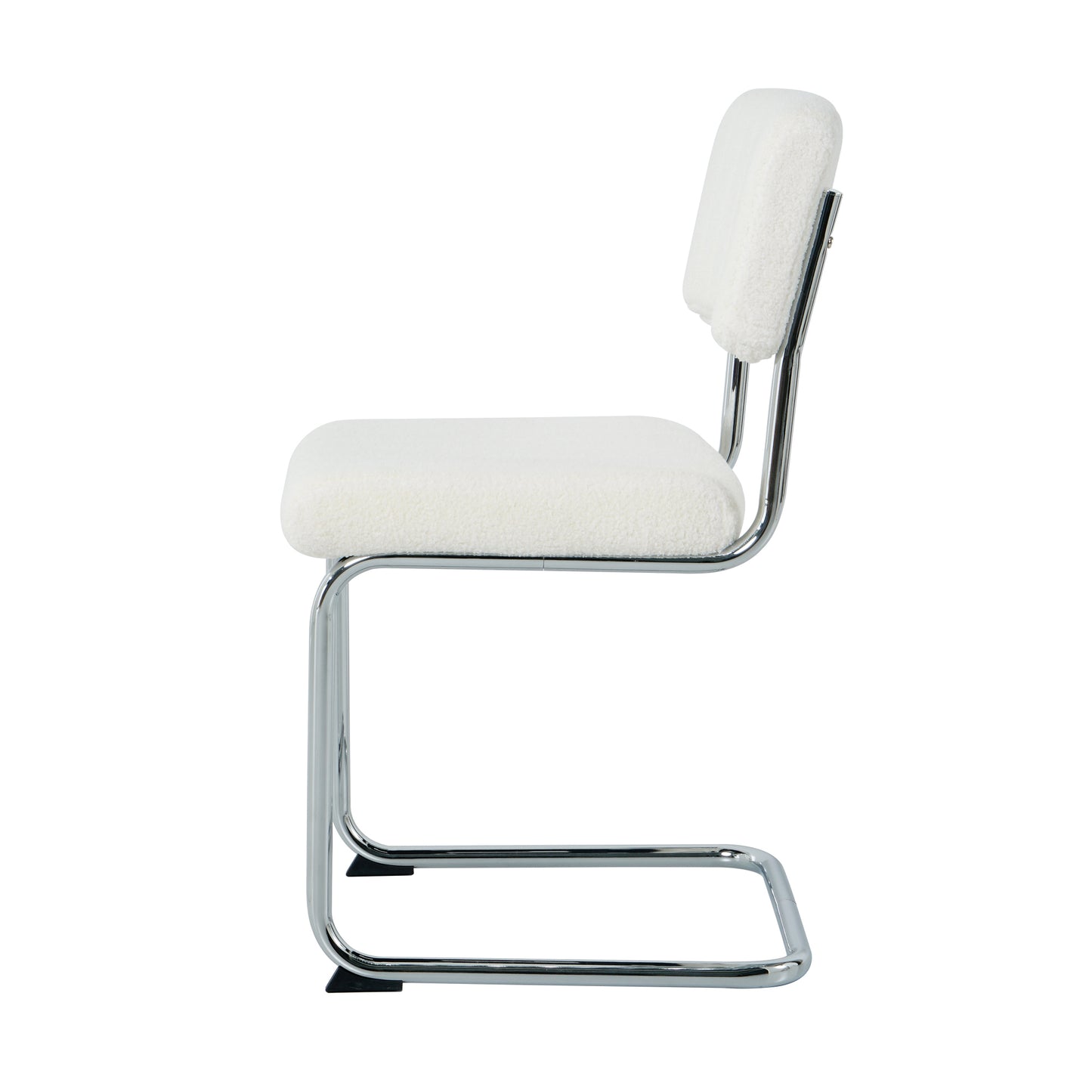 Ezell Dining Chairs with Chrome Metal Leg (Set of 2) - White