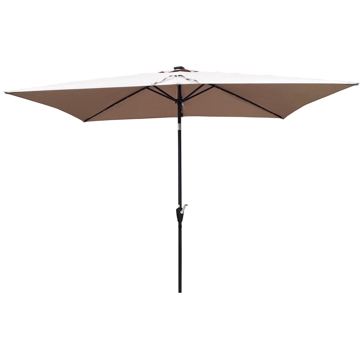 Joya 10 x 6.5 ft Patio Solar LED Umbrellas  with Crank - Beige