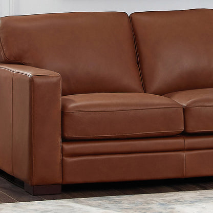 Dillon Leather Loveseat - Brown