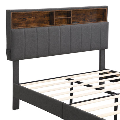 Alvin Full Size Platform Bed Frame - Gray