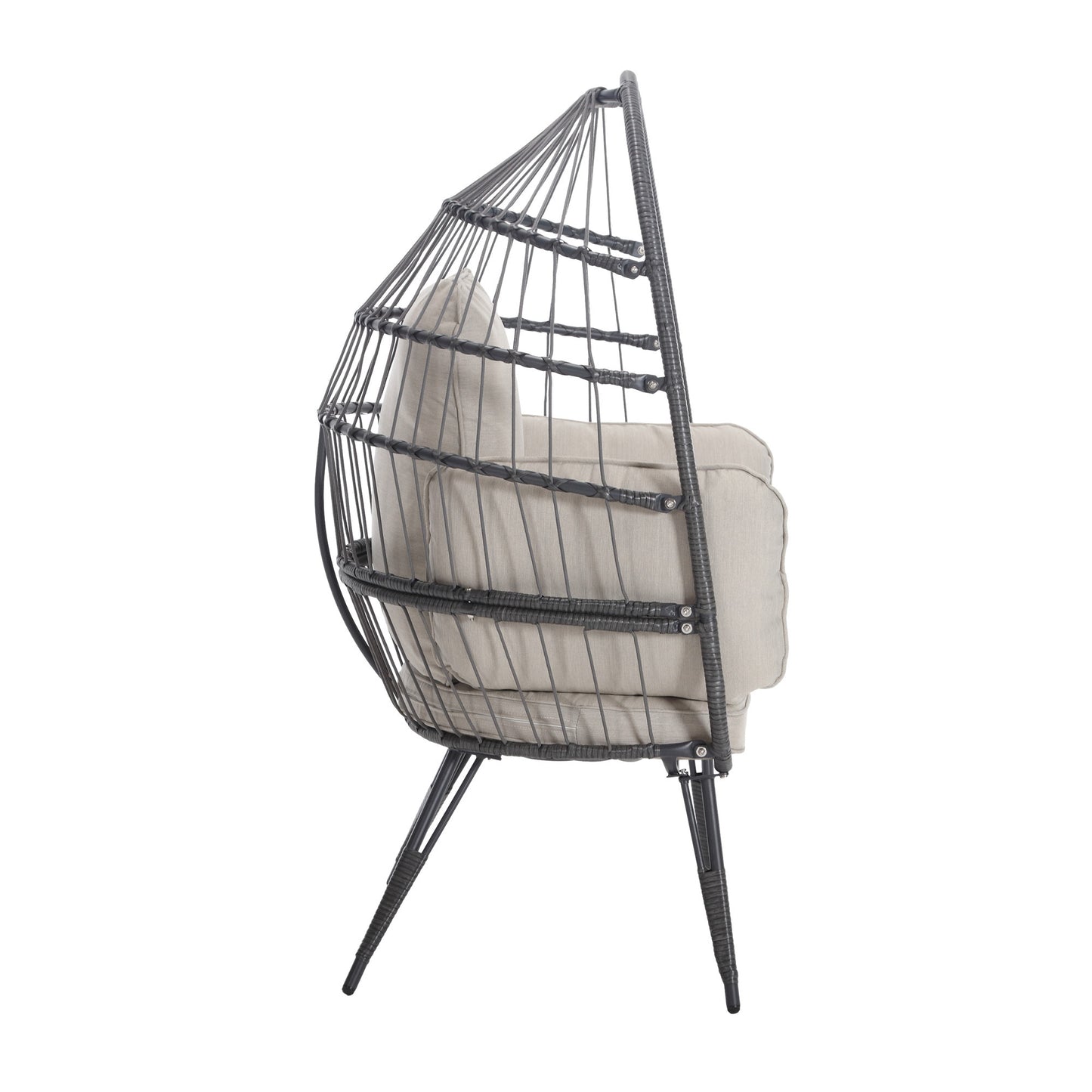 Mora Egg Wicker Outdoor Indoor Basket Chair - Beige