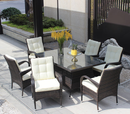 Lugo 7 Pc Patio Rectangular Dining Set