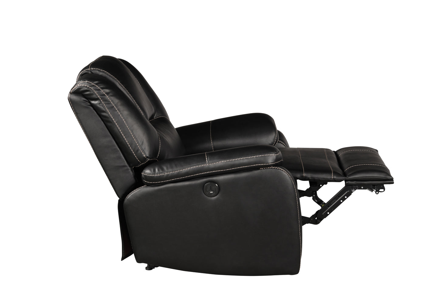 Amira Power Faux Leathe Reclining Chair - Black