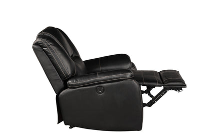 Amira Power Faux Leathe Reclining Chair - Black