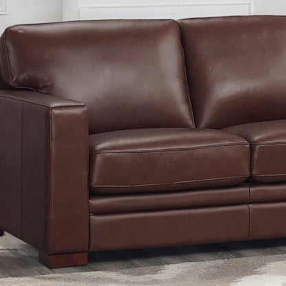 Dillon Leather Loveseat - Raisin