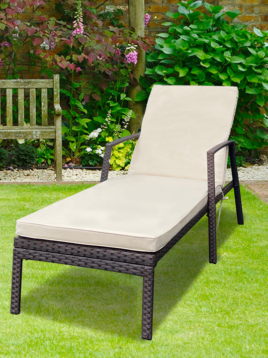 Davila Wicker Patio Chaise Lounges Chair -  Brown