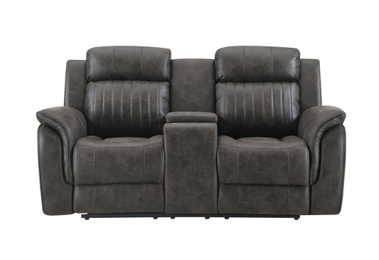 Steban Recliner Console Loveseat - Gray