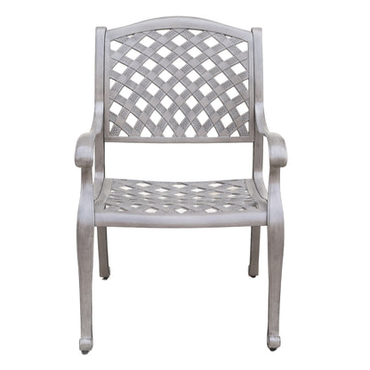 Verno Outdoor Aluminum Dining Arm Chair With Cushion - Gray