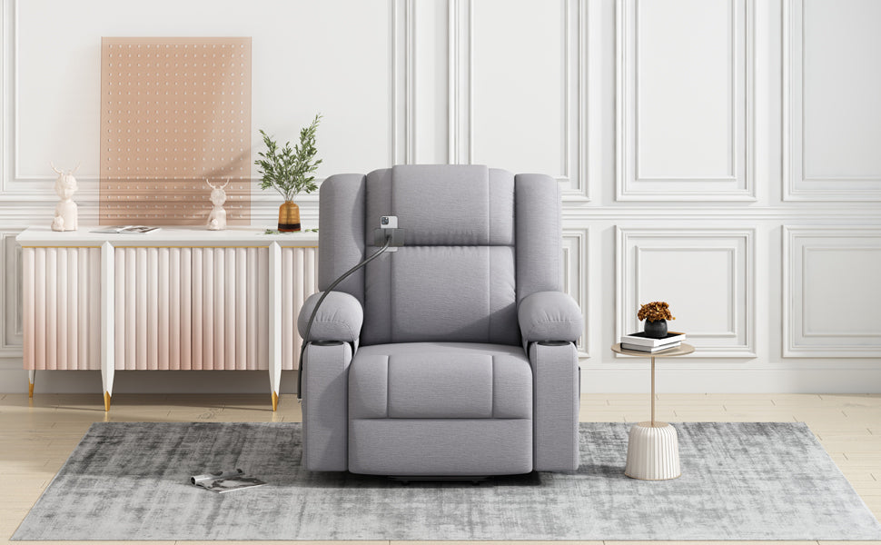 Dawson Power Lift Recliner with Massage - Gray