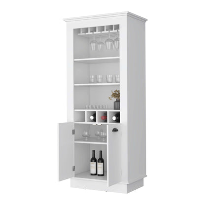 Tyler 4-Built In Wine Rack Bar Cabinet - White