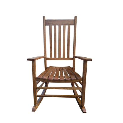 Lupe Wooden Porch Rocker Chair - Brown