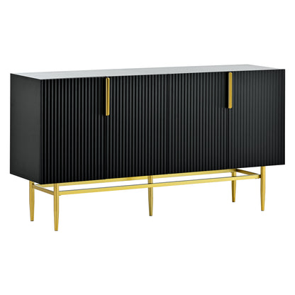 Sylvia Gold Metal Handle Sideboard Buffet - Black