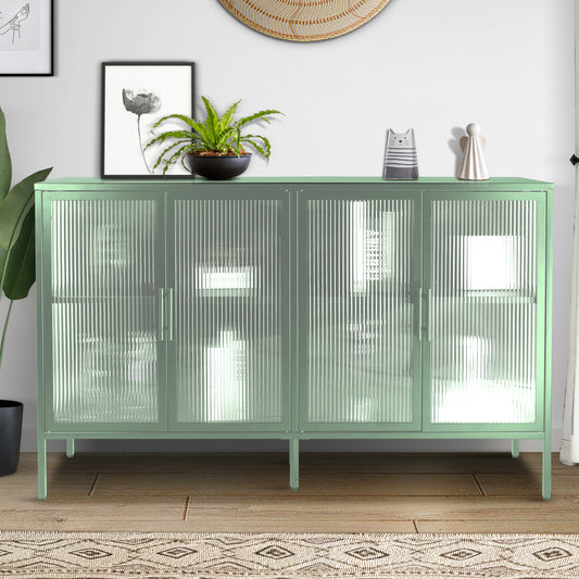 Nera Tempered Glass Credenza - Mint Green