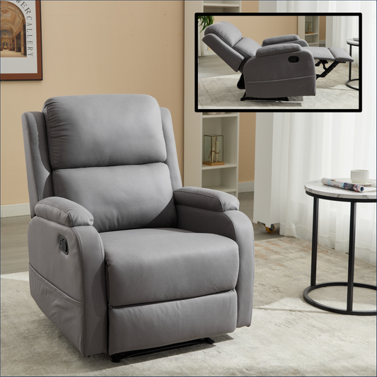 Davila Manual Reclining Sofa Chair with Footrest - Gray