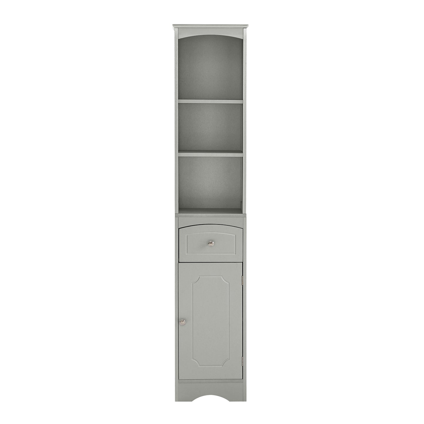 Tower Bathroom Cabinet with Drawer - Gray