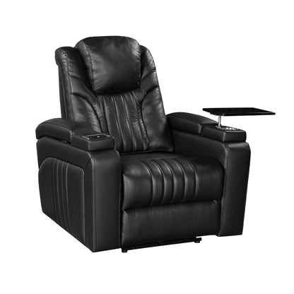 Morris PU Leather Power Recliner - Black