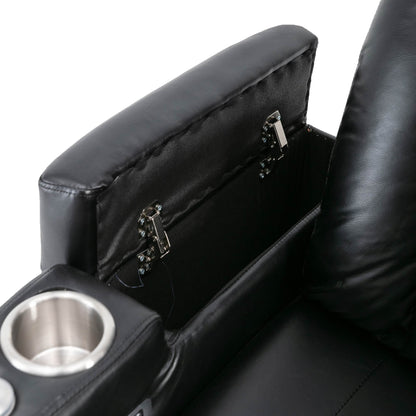 Anika Premium Power Recliner with Swivel Tray Table - Black