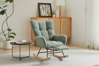 Hari II Modern Nursery Rocking Chair - Green