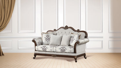 Gloria Tufted Loveseat - White