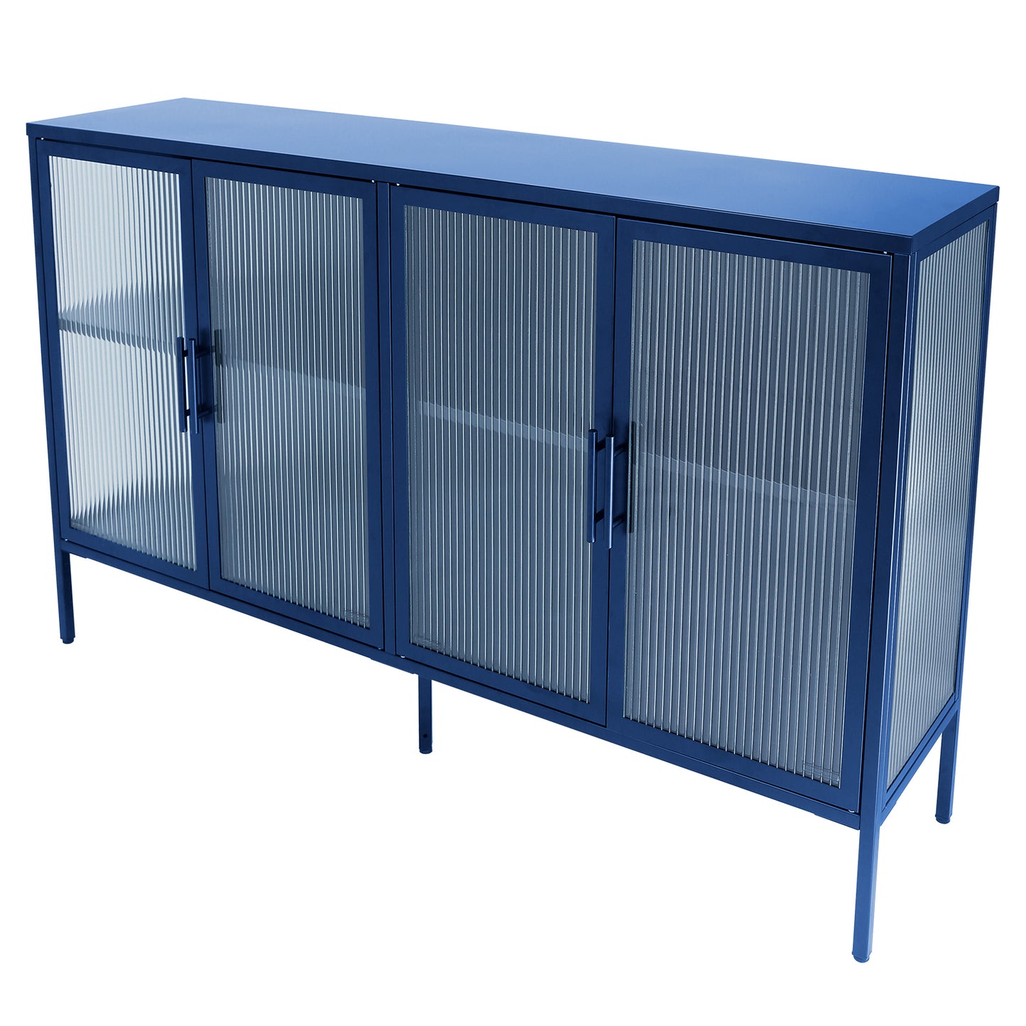 Nera Tempered Glass Credenza - Blue