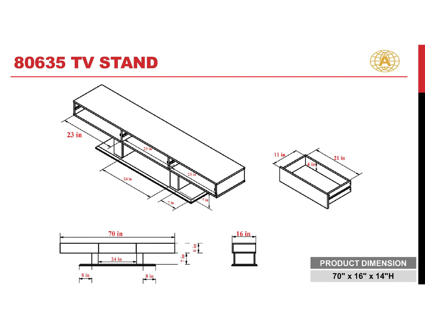 Florian TV Stand - Black