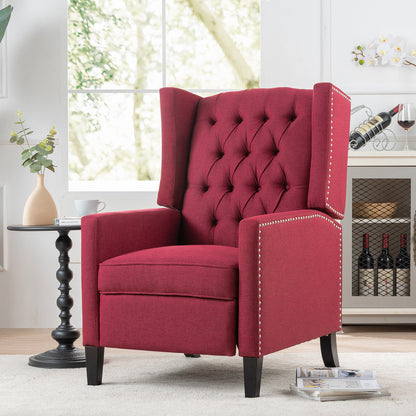 Nix Wide Manual Wing Chair Recliner - Red