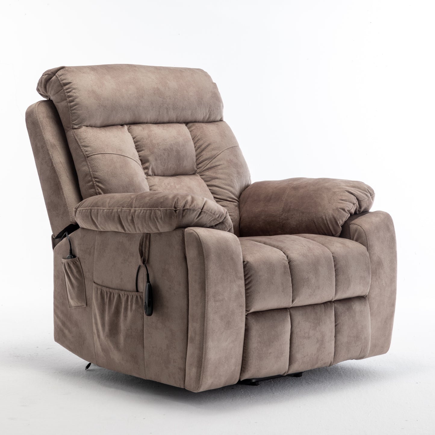 Wilson Power Electric Velvet Reclining Chair - Light Brown