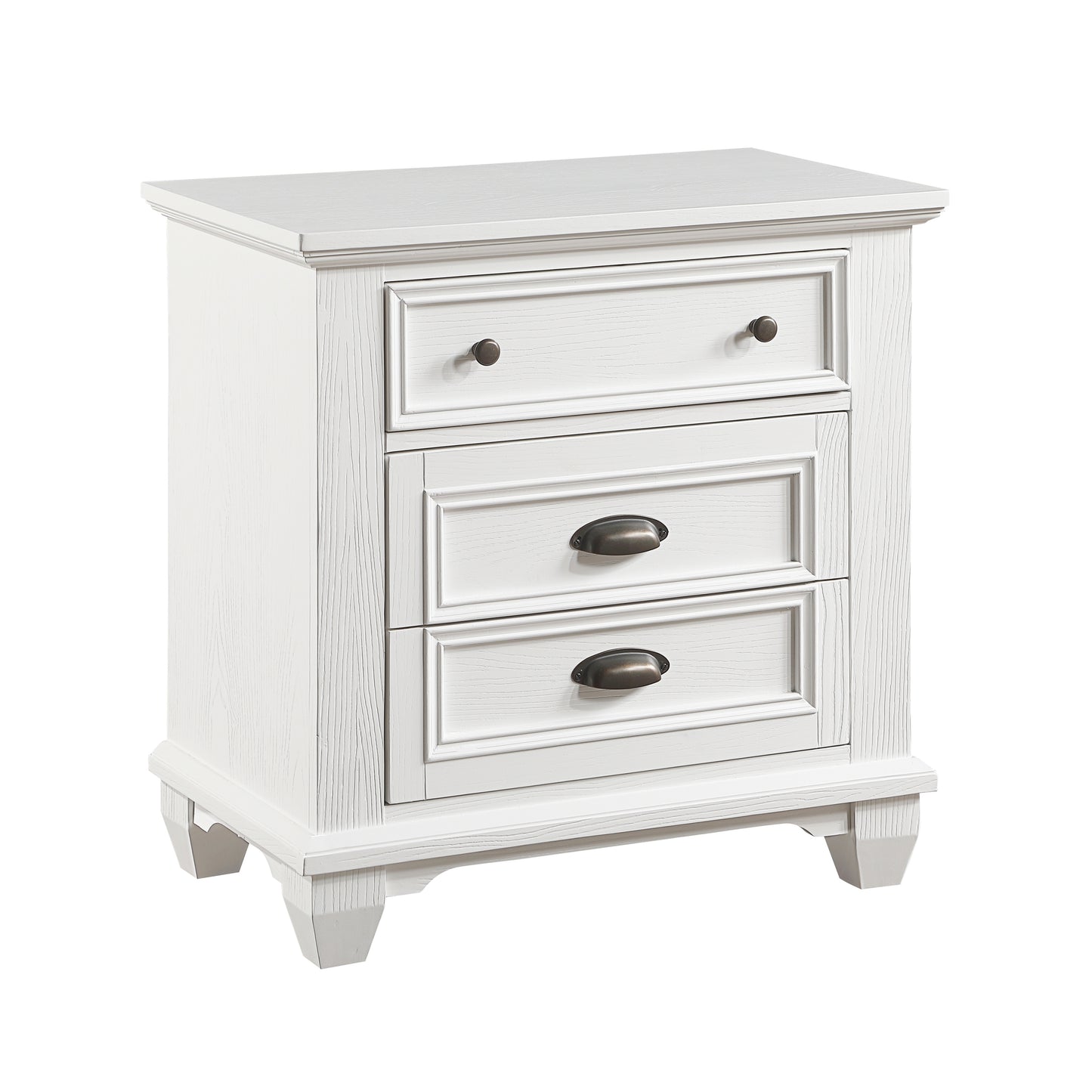 William Wooden Nightstand - White