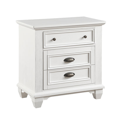 William Wooden Nightstand - White