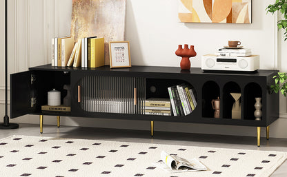 Jona TV Stand Entertainment Center - Black