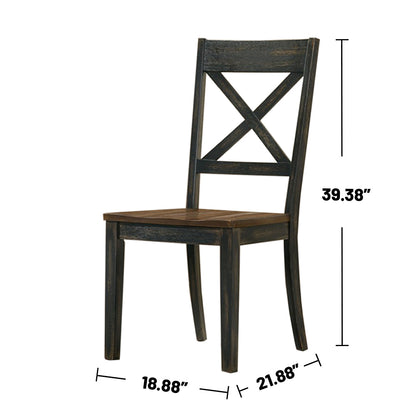 Oscar Wooden Dining Chairs (Set of 2) - Antique Black