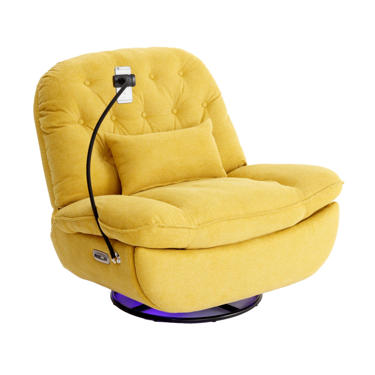 Roxie 270 Degree Swivel Power Recliner with Voice Control - Yellow