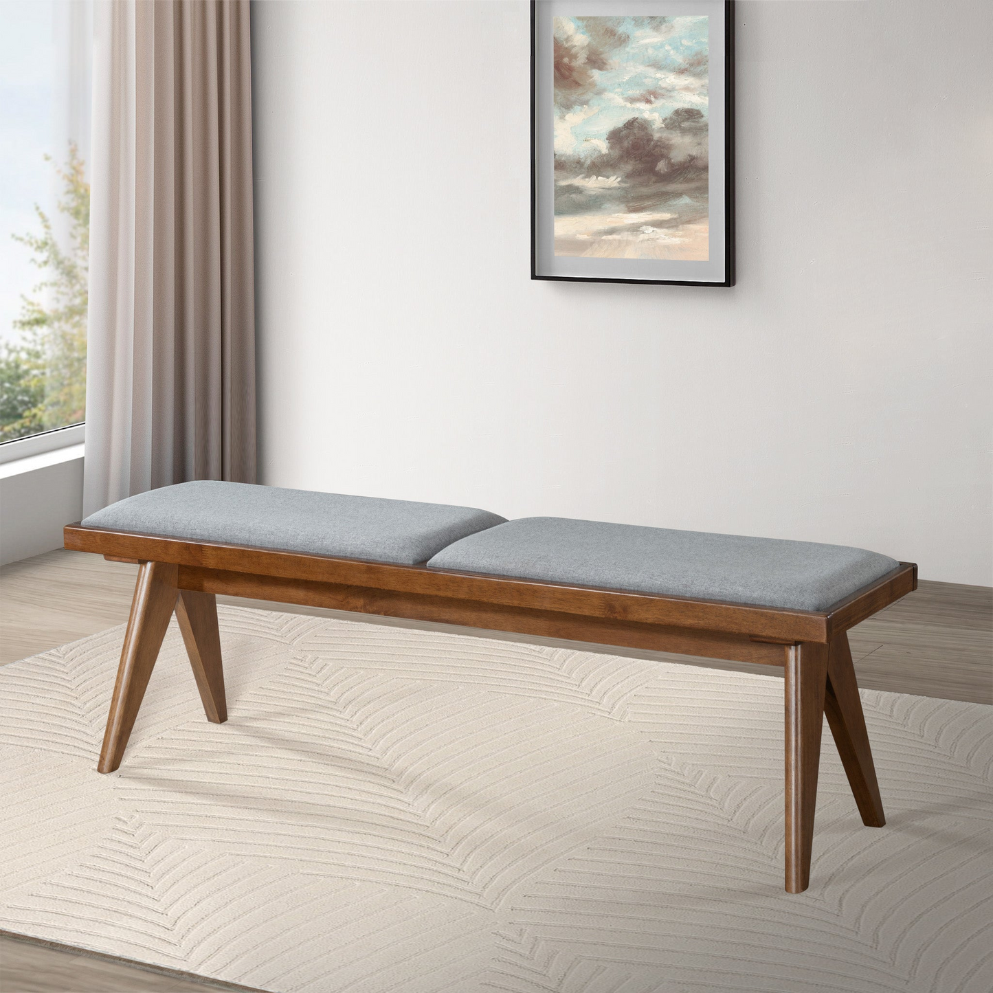 Keira Bench - Light Gray