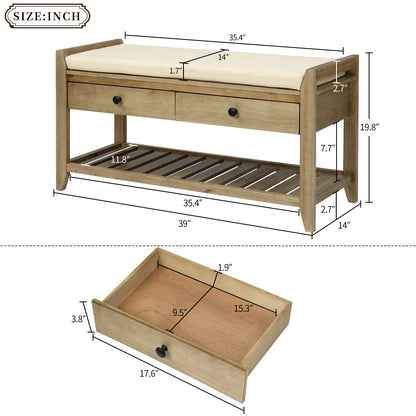 Modular Entryway Storage Bench - Gray Wash