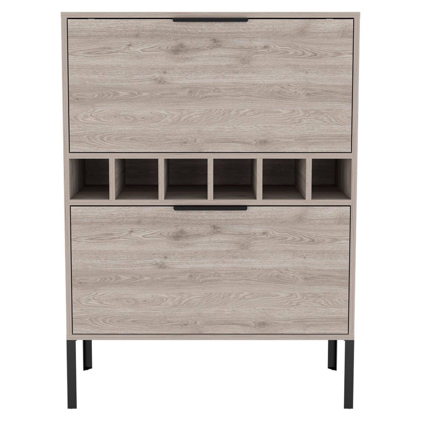 Winthrop 6-Bottle Rectangle Bar Cabinet - Light Grey