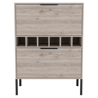 Winthrop 6-Bottle Rectangle Bar Cabinet - Light Grey